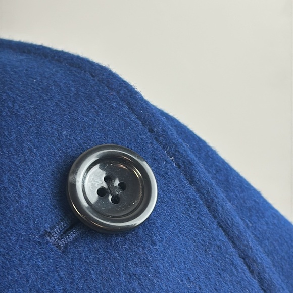 J.Jill Wool Pea Coat Overcoat Royal Blue Size M - Picture 10 of 14
